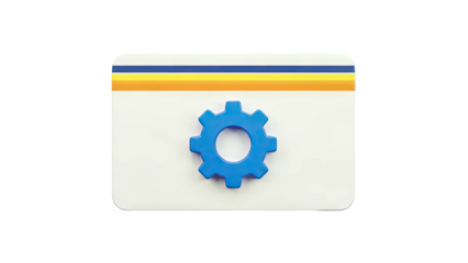 3D Render of a Gear Icon with Colorful Stripes