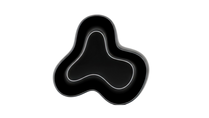 Abstract Black Amorphous Shape with White Outline