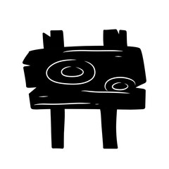 black wooden plank box icon on white background