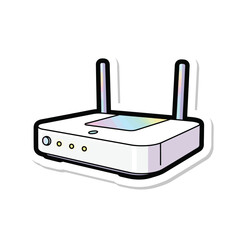 Fototapeta premium Wireless Wi-Fi Router with Antennas for Internet Connectivity and Network Distribution