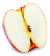 Fresh apple with one half cut open isolated on white background, Juicy and bright Apple on White Background High resolution photography, With clipping path.PNG File.