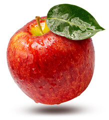 Fresh apple with one half cut open isolated on white background, Juicy and bright Apple on White Background High resolution photography, With clipping path.PNG File.