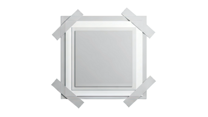 Geometric Arrangement of Gray Squares Taped Together