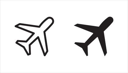 Trendy plane icon set,  vector, illustration symbol template in outline style. Suitable for many purposes