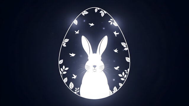 Easter egg with rabbit silhouette - Powered by Adobe