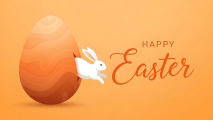 Happy easter with bunny and egg