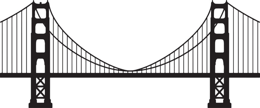 Golden Gate Bridge iconic San Francisco landmark silhouette