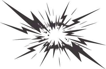 Fototapeta premium Black and abstract explosion of lightning bolts and particles energy