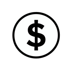 Fototapeta premium Dollar sign icon in circular frame.