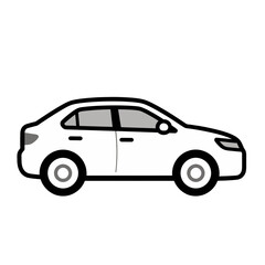 Fototapeta premium Flat vector icon of a compact car.