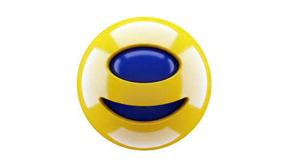 3D Yellow Smiley Face with Blue Features