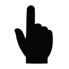Obraz premium Hand gesture vector icon with finger pointing upwards.