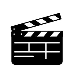 Line icon of a film clapperboard.