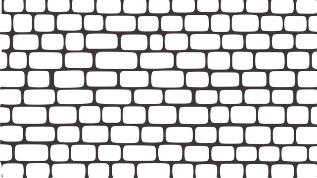 Monochrome repeating pattern of rounded rectangles in a brick wall style black