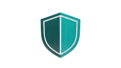 3D Rendered Teal and Dark Green Shield Emblem
