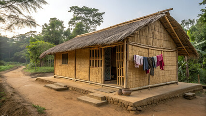 Poor farmer's house made of mud