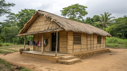 Poor farmer's house made of mud