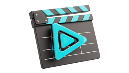 3D Clapperboard with Play Button