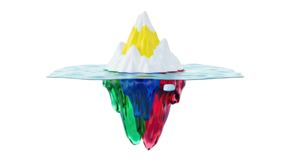 Abstract Iceberg with Colorful Submerged Base