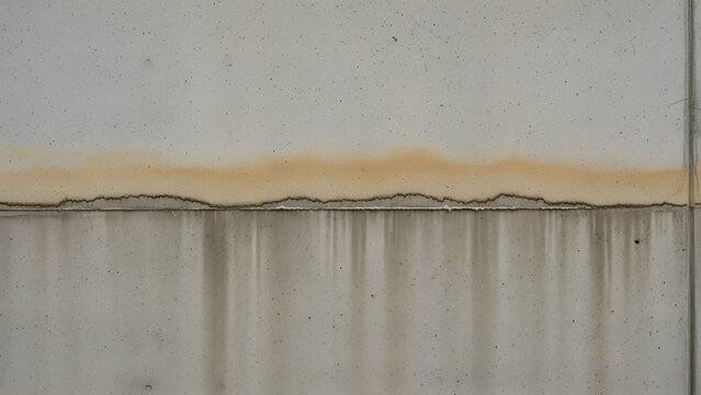 Weathered concrete wall with rust stains and aging texture