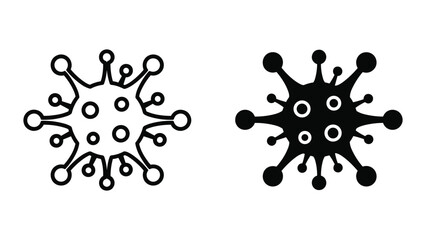Virus icon set in black and white