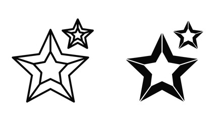 Obraz premium Simple black star icons on white background
