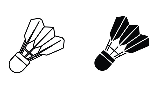 Badminton shuttlecock illustration in black and white