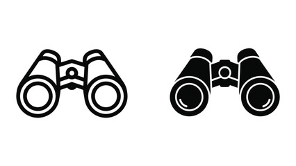 Pair of binoculars icons in different styles