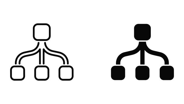 Simple network diagram icons in black and white