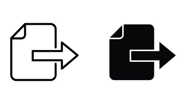 File export or data transfer icon set