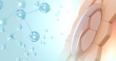 collagen serum, skin care cosmetics solution. 3d illustration