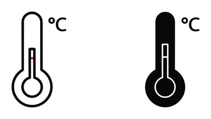 Thermometer icons showing temperature in degrees celsius