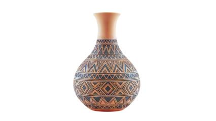 Terracotta Vase with Geometric Patterns