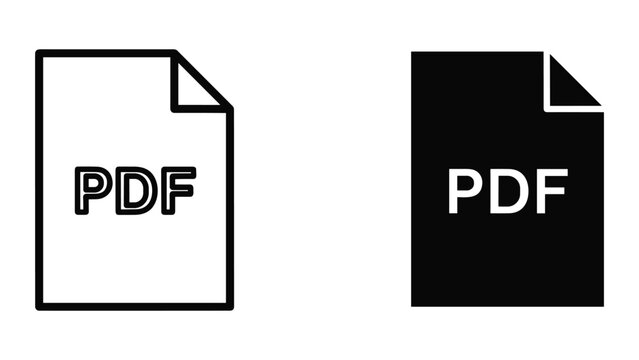 Pdf file icons in white and black background