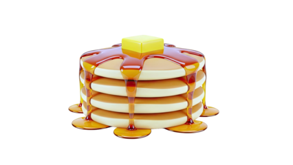 Stack of Pancakes with Butter and Syrup