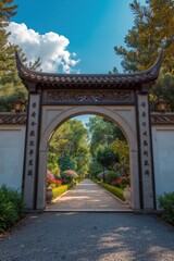 Obraz premium Traditional asian garden entrance