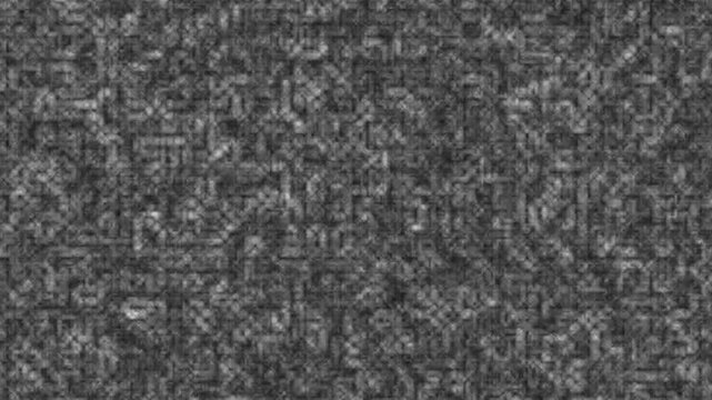 Abstract digital noise texture with subtle movement and monochromatic static patterns