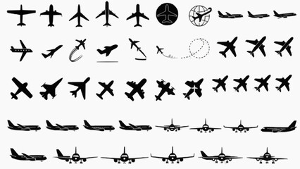 set of vector silhouettes of people