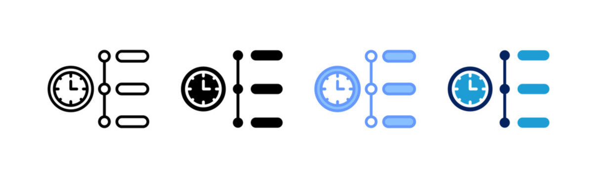timeline icon set multiple style collection