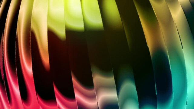 Abstract colorful light waves with rainbow gradient and curved stripes, dynamic texture motion background modern art, Vibrant abstract flowing curved bands of color forming a rainbow gradient.