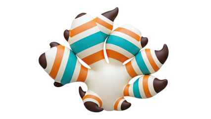 Striped Soft Sculpture with Brown Tips