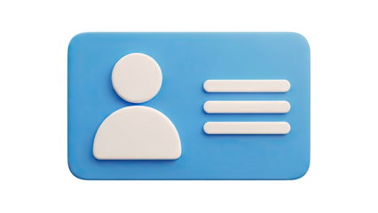 3D User Icon on Blue Card