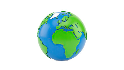 Fototapeta premium Stylized Earth Globe Showing Continents and Oceans
