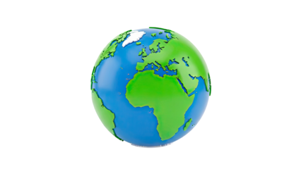 Stylized Earth Globe Showing Continents and Oceans