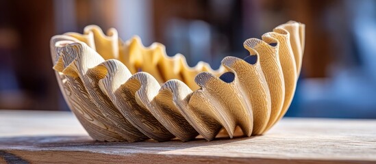 Handmade ceramic bowl with ruffled edges.