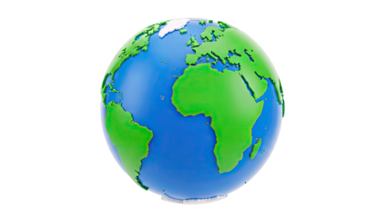 3D Globe of Earth with Continents