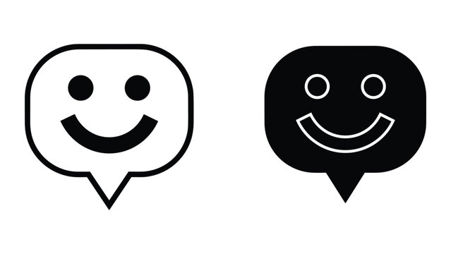 Simple smiley face icons in speech bubbles