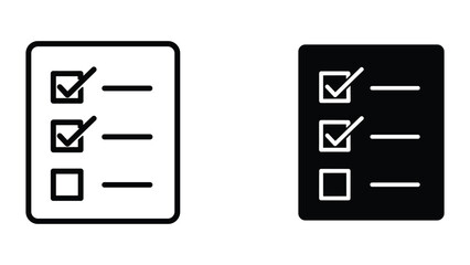 Checklist icon with checked and unchecked boxes © Jahidul