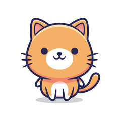 Fototapeta premium Adorable Cartoon Cat Illustration