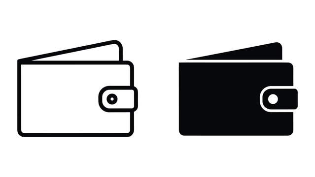 Simple black and white wallet icon design
